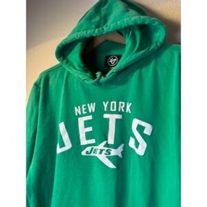 New York Jets 47 Brand Hoodie Mens‎ Large Green Pullover NFL Football